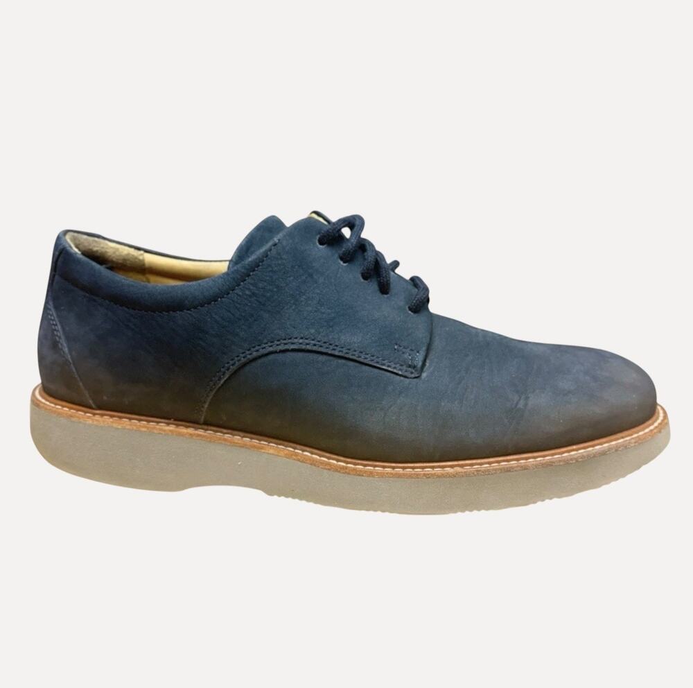 Samuel Hubbard Men’s Bucks Blue Nubuck Leather Oxford Vibram Sole Shoes Size 7.5